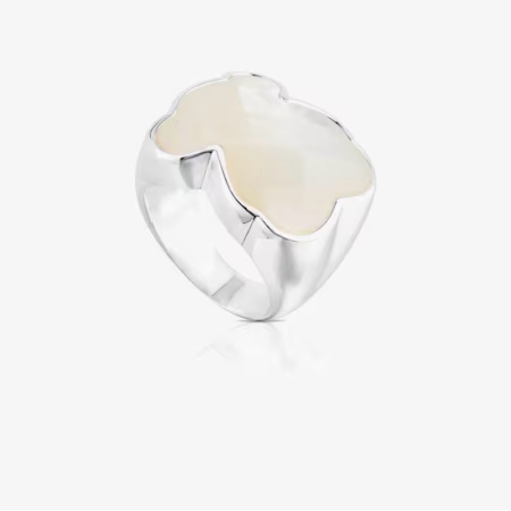 Tous Silver Ring with Cream Mother-of-Pearl Clover